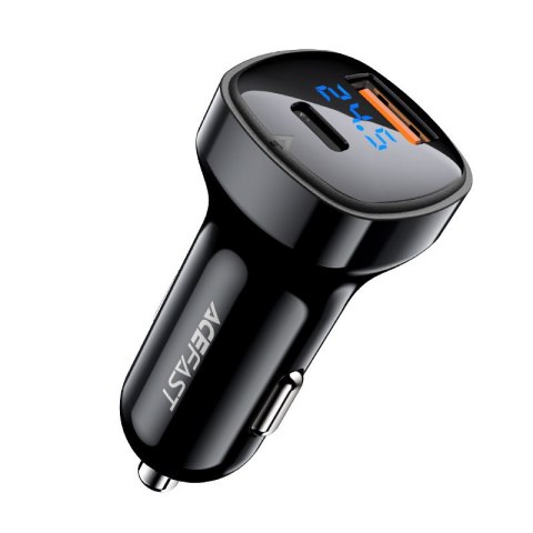 Ładowarka samochodowa 66W USB-C USB Power Delivery QC 4.0 FCP czarny Ładowarka samochodowa 66W USB-C USB Power Delivery QC 4.0 FCP czarny