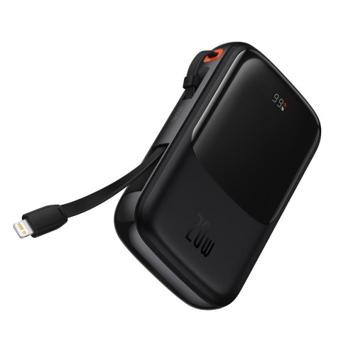 Powerbank 10000mAh USB USB-C iPhone Lightning + kabel USB-C - czarny Powerbank 10000mAh USB USB-C iPhone Lightning + kabel USB-C - czarny