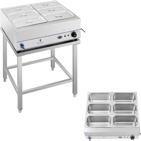BEMAR PODGRZEWACZ WODNY NA PODSTAWIE STALOWEJ 6 X GN 1/3 2000W 230V BEMAR PODGRZEWACZ WODNY NA PODSTAWIE STALOWEJ 6 X GN 1/3 2000W 230V