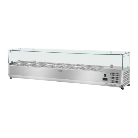 NADSTAWA CHŁODNICZA ZE SZKLANĄ OSŁONĄ 9X GN1/4 180CM NADSTAWA CHŁODNICZA ZE SZKLANĄ OSŁONĄ 9X GN1/4 180CM