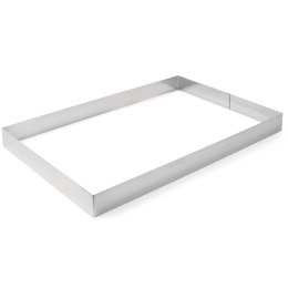 RANT PIEKARNICZY CUKIERNICZY PROSTOKĄTNY ZE STALI NIERDZEWNEJ 385X285X50MM HENDI 512418