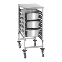 WÓZEK GASTRONOMICZNY TRANSPORTOWY DO POJEMNIKÓW 7X GN1/1 NOŚNOŚĆ DO 50KG