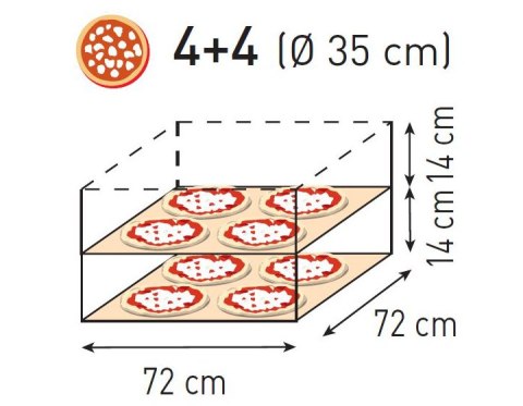 Piec do pizzy podwójny Basic XL 44 8 pizz 12000W - Hendi 226957