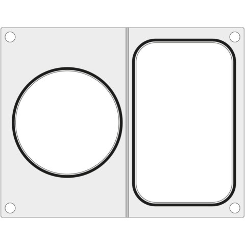 Matryca do zgrzewarki Hendi na tackę bez podziału 178x113 mm + pojemnik śr. 115 mm - Hendi 805657
