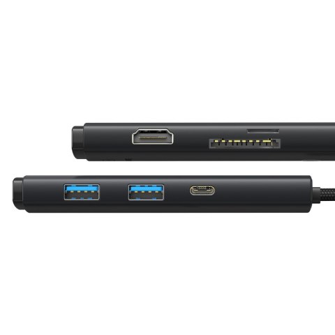 Lite series wielofunkcyjny hub USB-C 2 x USB 3.0 USB-C HDMI 1.4 SD-TF czarny