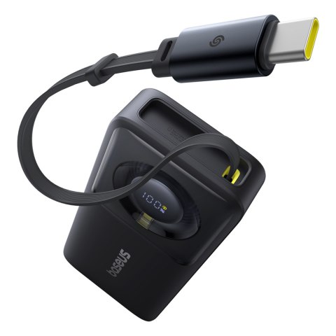 Powerbank 10000mAh 30W z portem USB-C i rozwijanym kablem USB-C Free2Pull - czarny