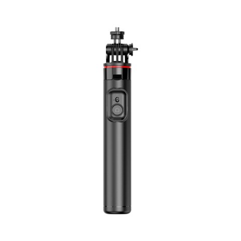 Selfie stick teleskopowy z pilotem + 2x lampka LED stojak tripod na telefon 1.3m - czarny
