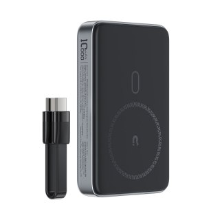 Powerbank magnetyczny 10000mAh indukcyjny 2x USB-C PD 30W + kabel USB-C - czarny