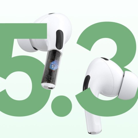Słuchawki U19 douszne TWS bezprzewodowe Bluetooth 5.3 z wyświetlaczem LED - białe