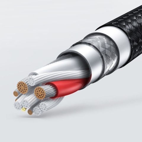 Kabel przewód w oplocie USB-A - iPhone Lightning MFi 1.5m - czarny