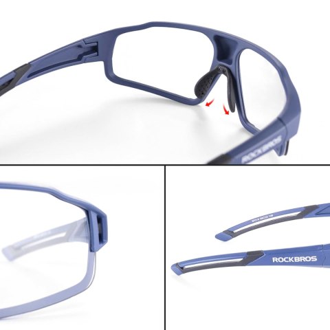 Okulary rowerowe fotochromowe UV400 z etui SP216BL - niebieskie