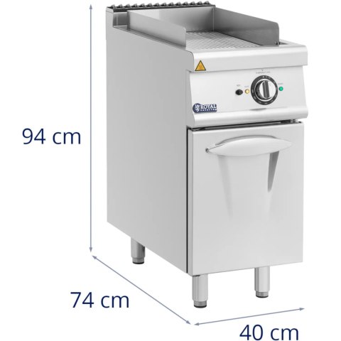 Płyta grillowa grill elektryczny ryflowany z szafką 33.5 x 55 cm 5.4 kW