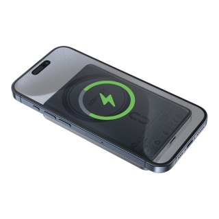 Powerbank magnetyczny 10000mAh PD20W MagSafe ultra cienki - czarny