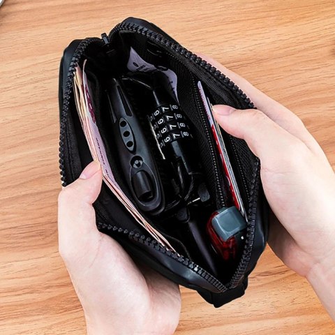 Saszetka rowerowa na telefon klucze portfel karty pieniądze 0.15l - czarna