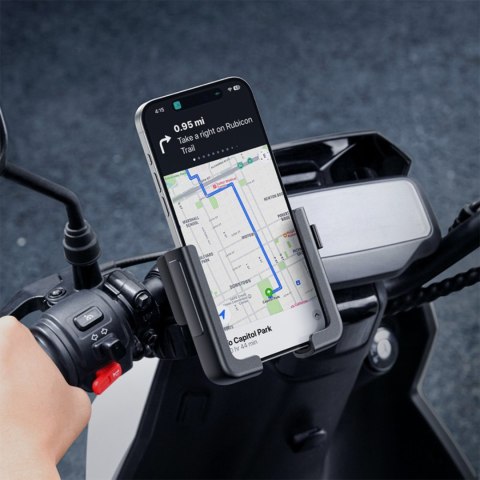 Uchwyt na telefon GoTrip na rower hulajnogę skuter mocowany na kierownicę - czarny
