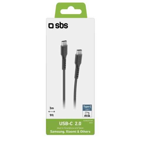 Kabel przewód USB-C - USB-C 3m - czarny