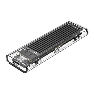 Kieszeń obudowa na dysk TCM2-C3 M.2 NVME na USB-C 10Gb/s - czarno-przezroczysta