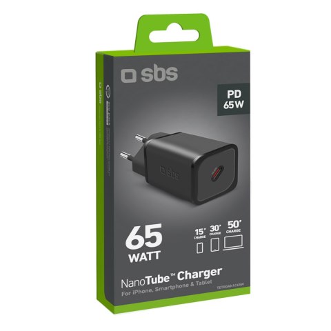 Ładowarka sieciowa GaN z Power Delivery 65W - czarna