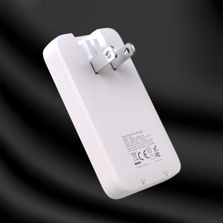 Ładowarka sieciowa podróżna ultracienka GaN 65W USB-A USB-C PD EU / US - biała