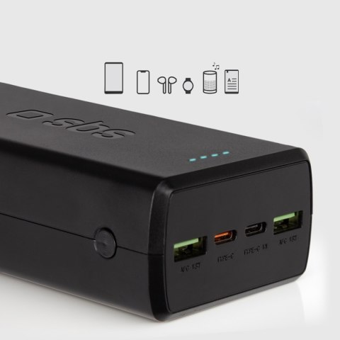 Powerbank 30000 mAh USB-C USB-A - czarny