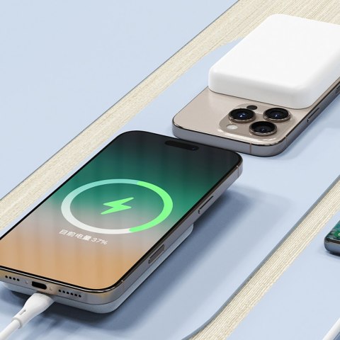 Powerbank K26S 5000mAh 20W USB-A / USB-C / MagSafe - biały