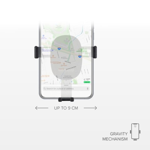 Uchwyt samochodowy grawitacyjny do smartfona na kratkę nawiewu - czarny