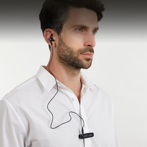 Bezprzewodowa słuchawka z klipsem Bluetooth - czarna