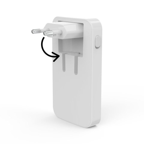 Ładowarka sieciowa składana GaN USB-C USB-A 65W - biała