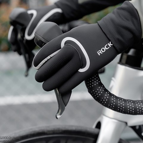 Rękawiczki rowerowe pełne wodoodporne rozmiar L/XL - czarne
