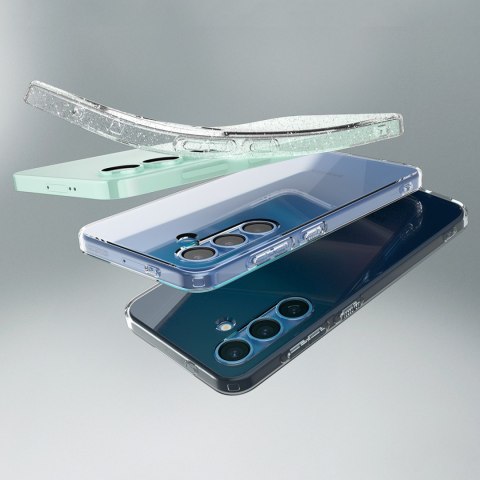 Etui na Samsung Galaxy S25+Liquid Crystal - brokatowo przezroczyste