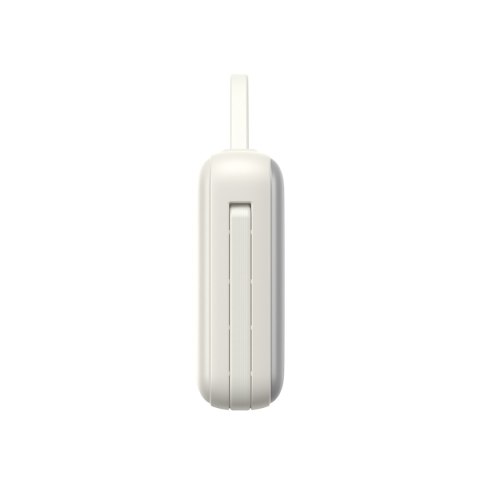 Powerbank 10000mAh 22.5W z wbudowanymi kablami USB-C Lightning - biały
