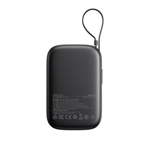 Powerbank 10000mAh z wbudowanym kablem 22.5W USB-C 0.25 cm - czarny