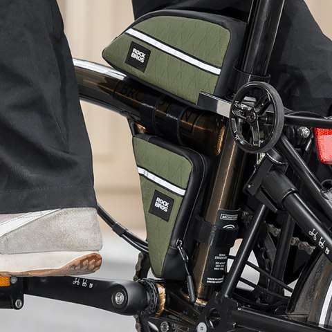 Torba sakwa trójkątna na ramę rowerową 0.3l - zielona