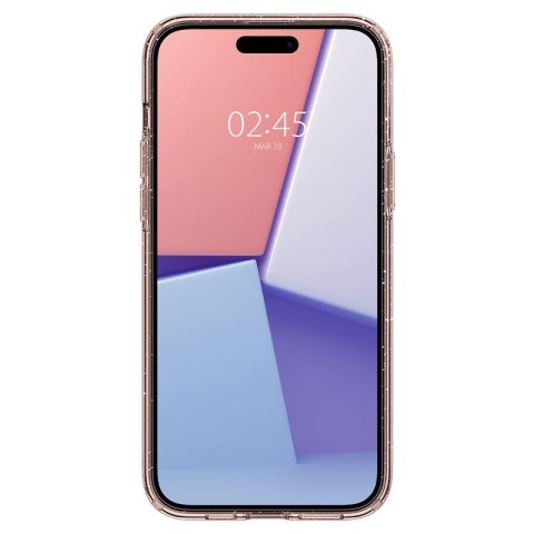 Etui case na iPhone 15 Plus Liquid Crystal Glitter - różowo przezroczyste