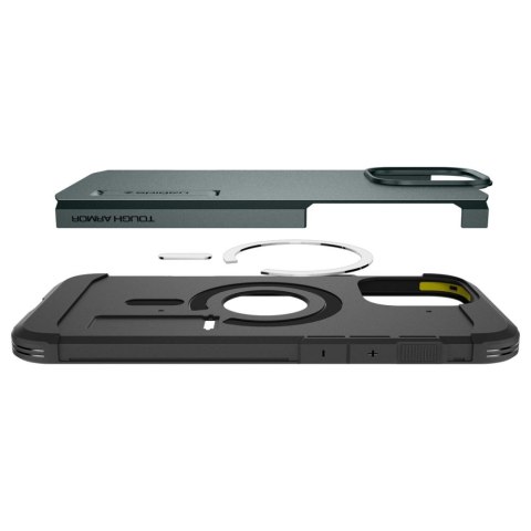 Etui case na iPhone 16 Pro z podstawką Tough Armor MagSafe - zielone