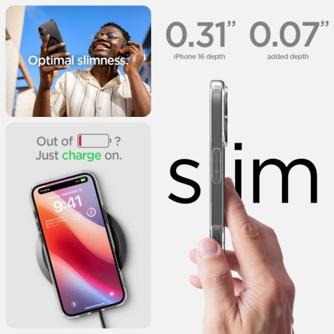 Etui plecki na iPhone 16 Plus Ultra Hybrid Mag z MagSafe - przezroczyste czarne