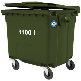 Kontener pojemnik na odpady śmieci komunalne PZH EN 840-2 DIN 1100L - zielony