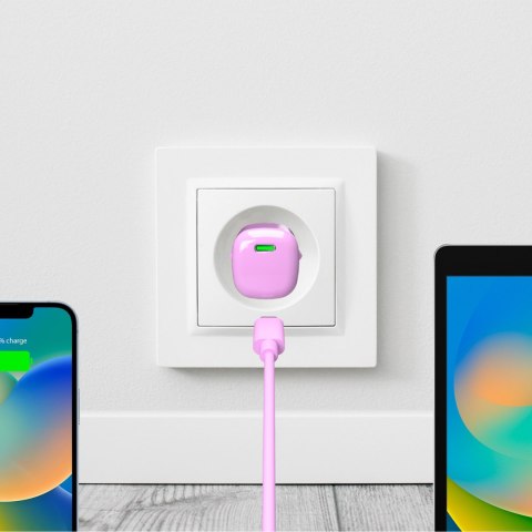 Ładowarka sieciowa USB-C GaN 20W - różowa