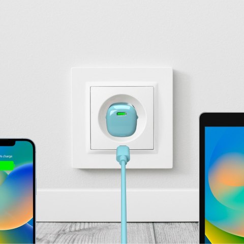 Ładowarka sieciowa USB-C GaN 20W - zielona