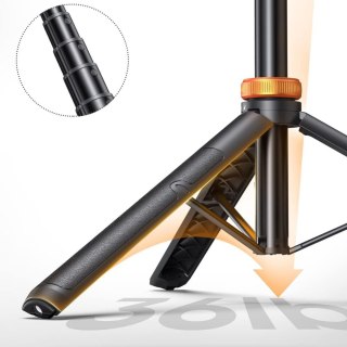 Selfie stick kijek do zdjęć Bluetooth z pilotem tripodem głowicą 148cm - czarny