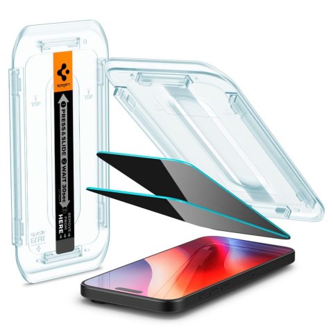 Szkło hartowane prywatyzujące z ramką montażową na iPhone 16 Pro Max - 2 szt.