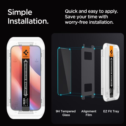 Szkło hartowane prywatyzujące z ramką montażową na iPhone 16 Pro Max - 2 szt.