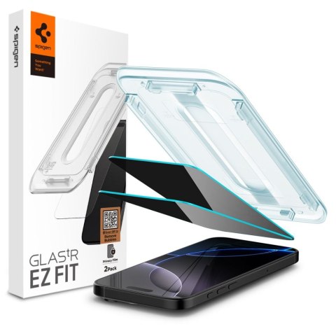 Szkło hartowane prywatyzujące z ramką montażową na iPhone 16 Pro Max - 2 szt.