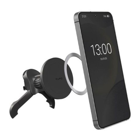 Uchwyt samochodowy magnetyczny do smartfona na kratkę regulowany MagSafe - czarny