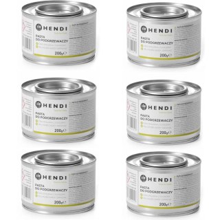 Pasta etanol BIO do podgrzewaczy w puszce zestaw 6x200g - Hendi 194357