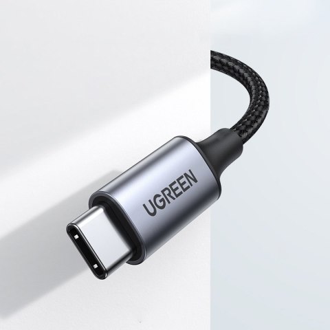 Kabel audio stereo AUX 3.5 mm mini jack - USB-C do telefonu tabletu 1m czarny