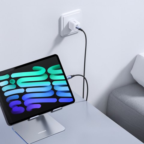 Kabel przewód USB-C PD w oplocie 240W 5A 480Mb/s 1m czarno szary