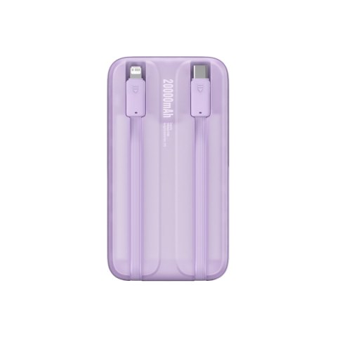 Powerbank z wyświetlaczem 20000mAh 22.5W Comet Series + kabel USB-A - USB-C 0.3m fioletowy
