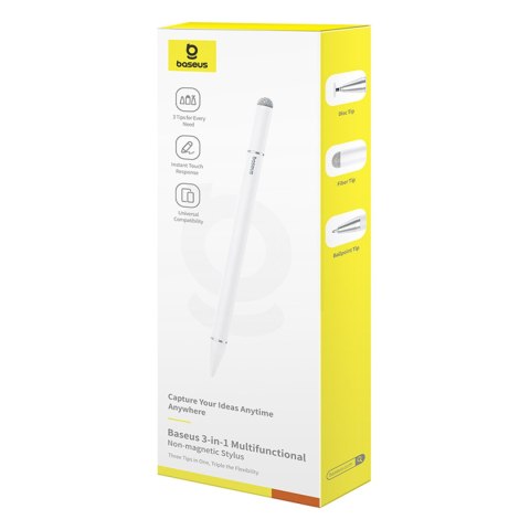 3w1 Rysik pasywny stylus Smooth Writing III - wersja niemagnetyczna - biały