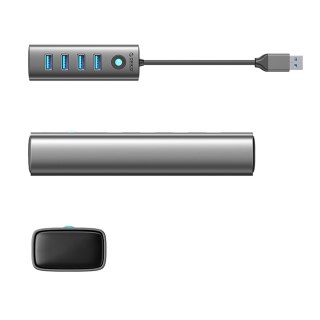 Hub adapter rozdzielacz PDD4U-U3 4x USB-A - szary